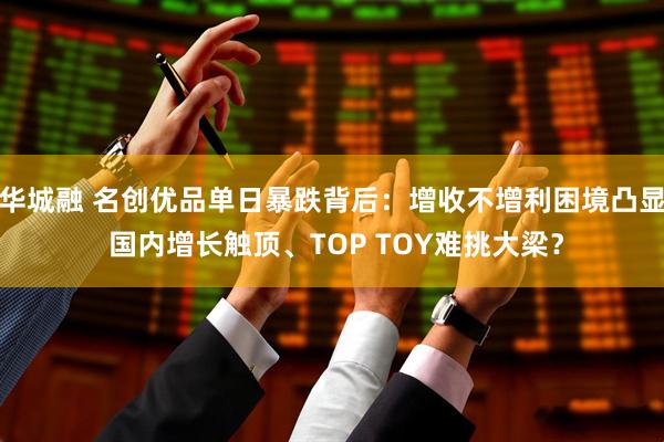 华城融 名创优品单日暴跌背后：增收不增利困境凸显 国内增长触顶、TOP TOY难挑大梁？